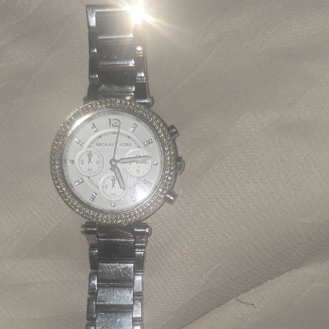 Michael Kors Silver And Crystal Women's Watch. Box Not Included. Needs Battery.